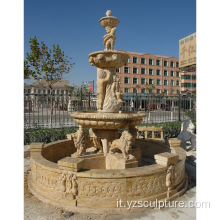 Fontana di acqua di grandi dimensioni leone giallo